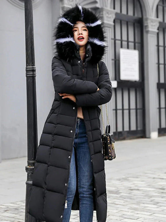 Damen Winterdaunenparka Lang Elegant - IdealeKleiden