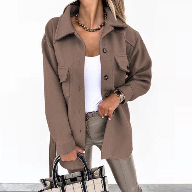 Veste élégante pour femme en laine mélangée, stylée