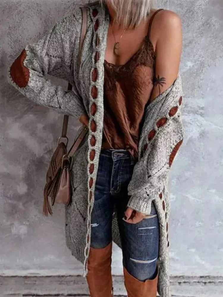 Cardigan manches longues chic vintage pour femme