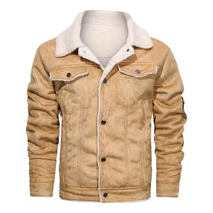 Blouson en cuir style bomber décontracté pour homme
