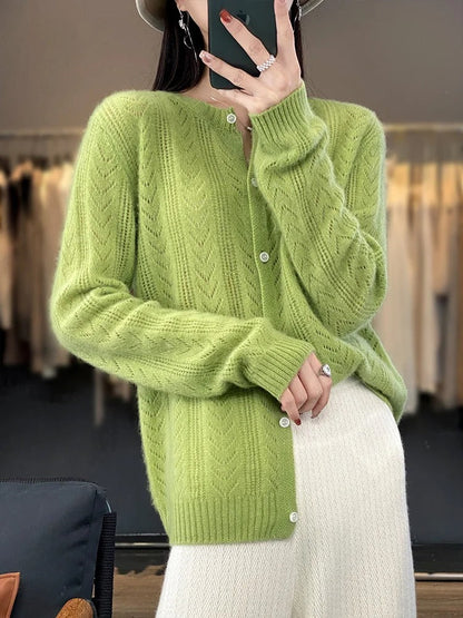 Cardigan en laine douce 100 % laine naturelle