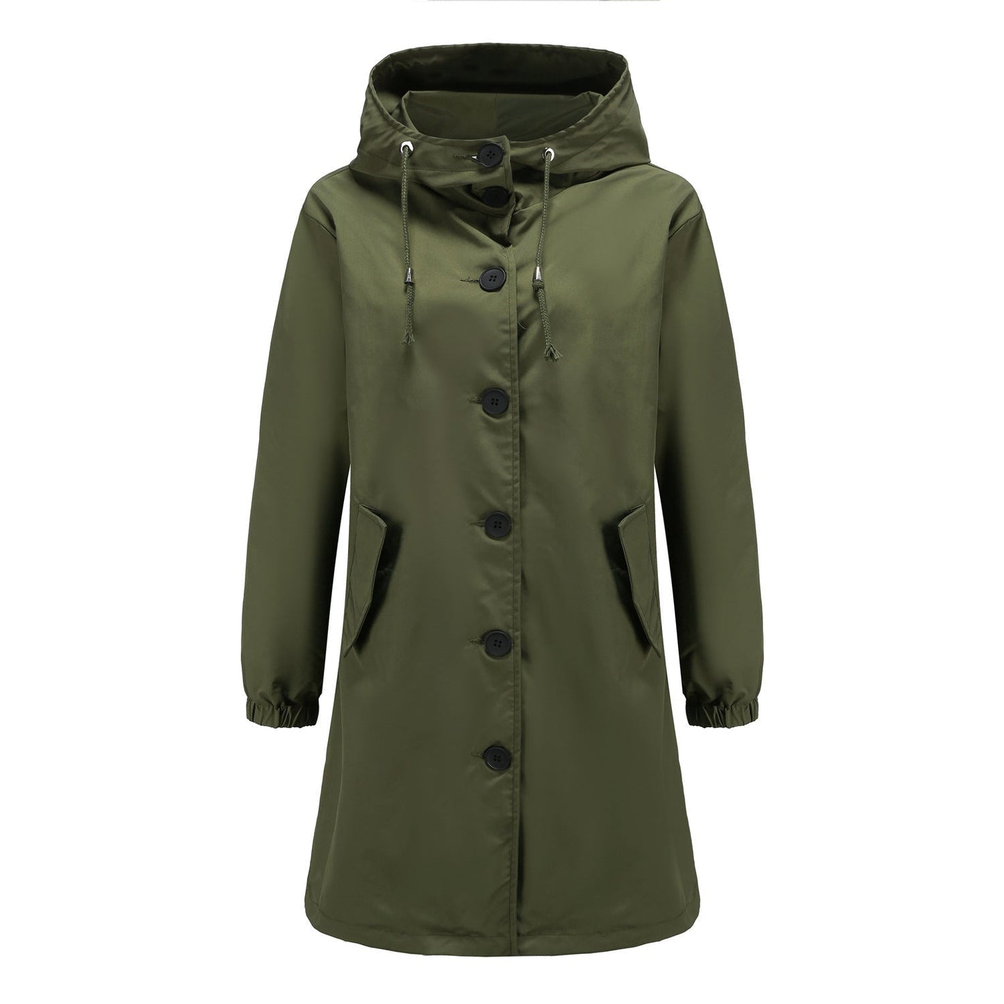 Manteau femme capuche tendance coupe trapèze