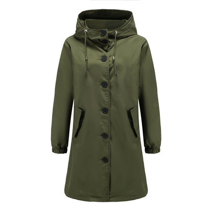 Manteau femme capuche tendance coupe trapèze