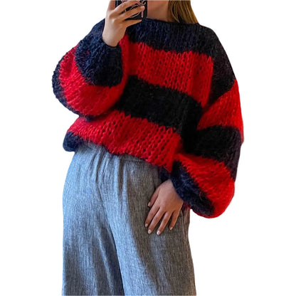 Pull oversize femme à rayures Coupe généreuse