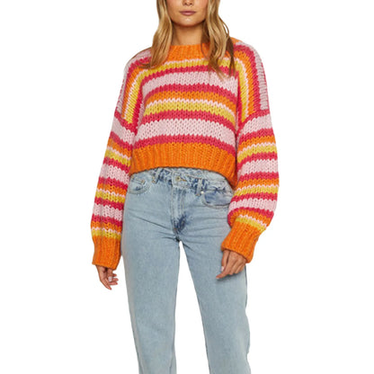 Pull oversize femme à rayures Coupe généreuse