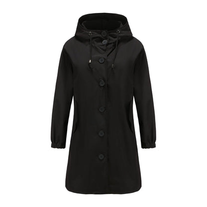 Manteau femme capuche tendance coupe trapèze