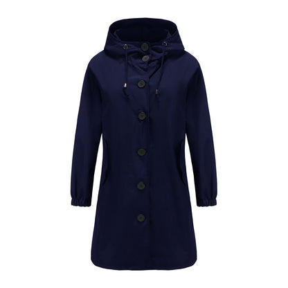 Manteau femme capuche tendance coupe trapèze