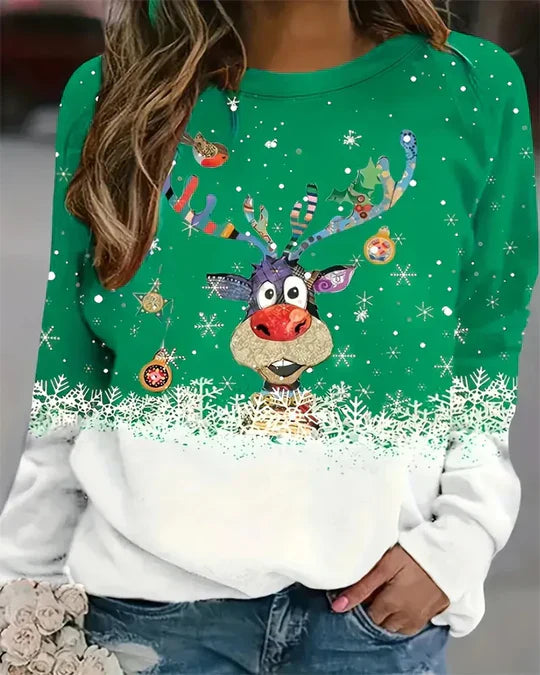 Pull rond femme manches longues
