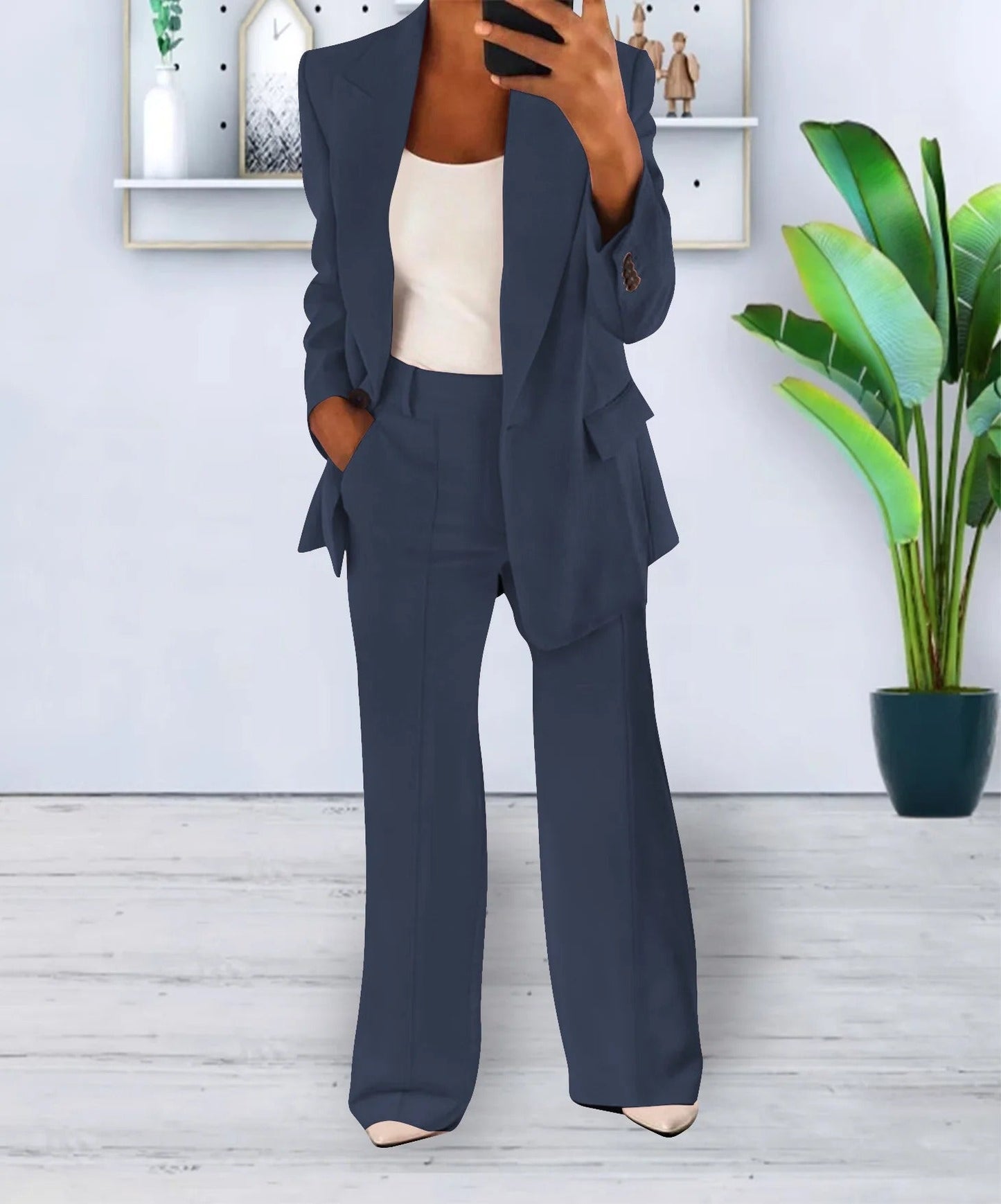 Ensemble élégant blazer et pantalon 2 pièces pour femme Style moderne