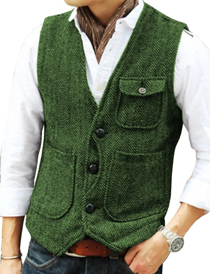 Gilet homme Tweed Élégant Sans manches