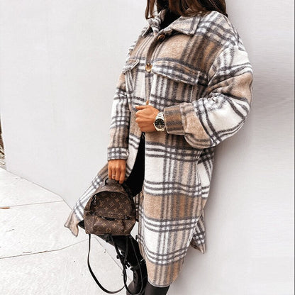 Blazer à carreaux tendance pour femme