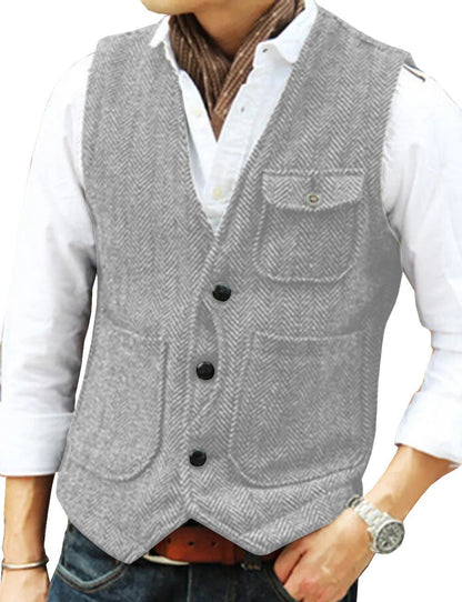 Gilet homme Tweed Élégant Sans manches