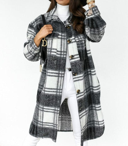 Veste à carreaux tendance pour femme