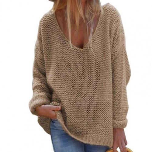 Pullovers douillets en maille pour femme, oversize et chauds