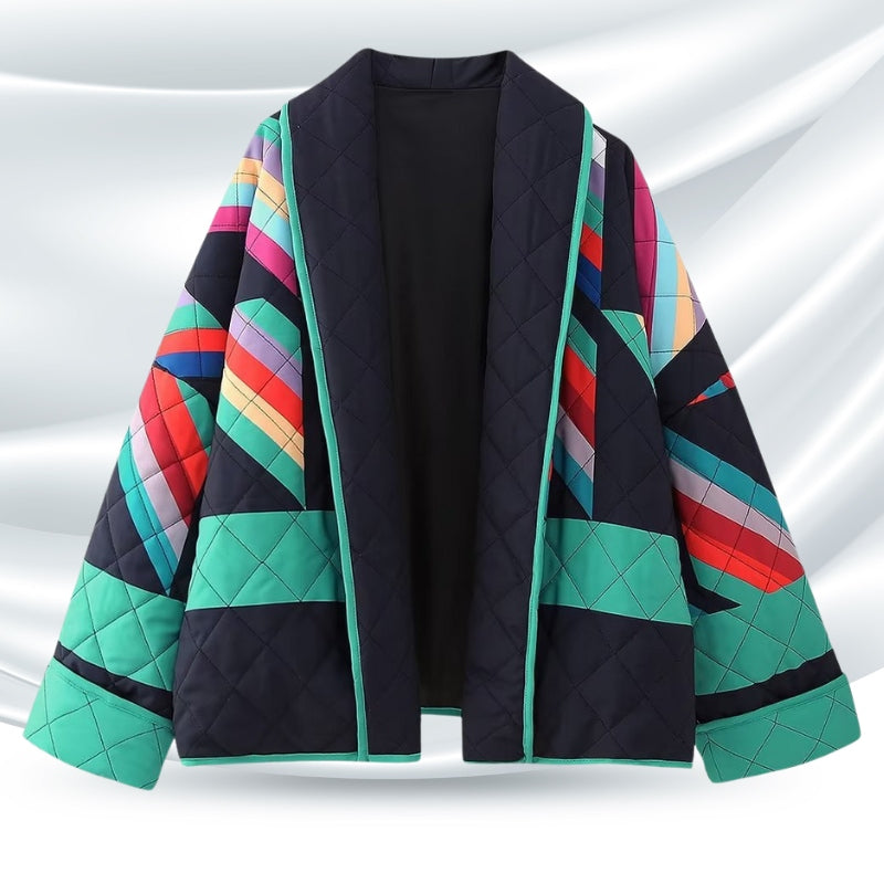 Doudoune oversize Motif géométrique Ouvert