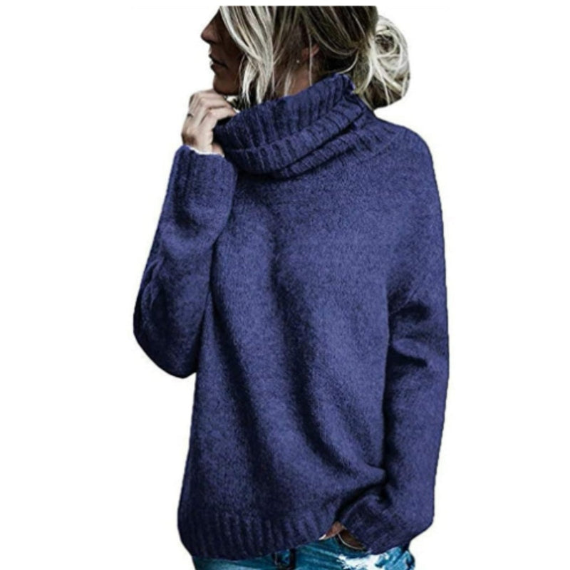 Pull à col roulé confortable en maille épaisse et douce