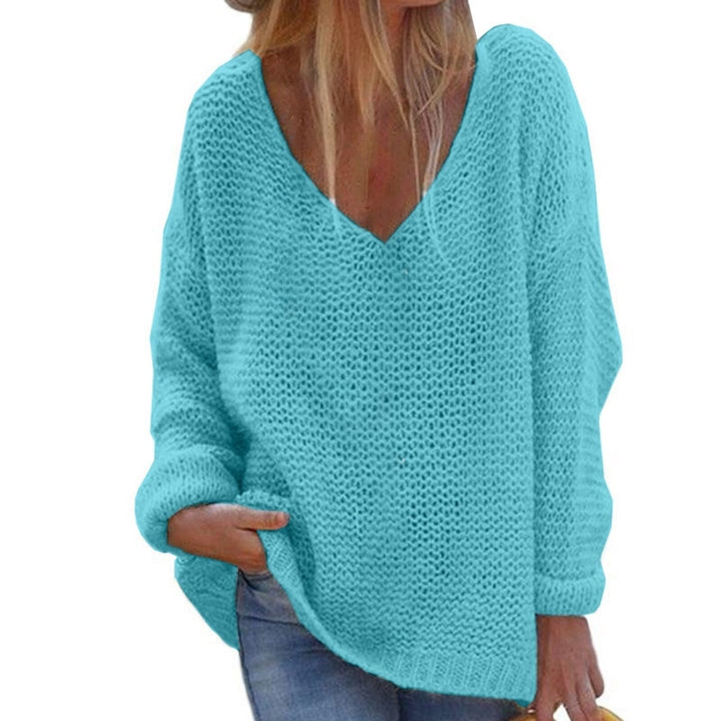 Pullovers douillets en maille pour femme, oversize et chauds