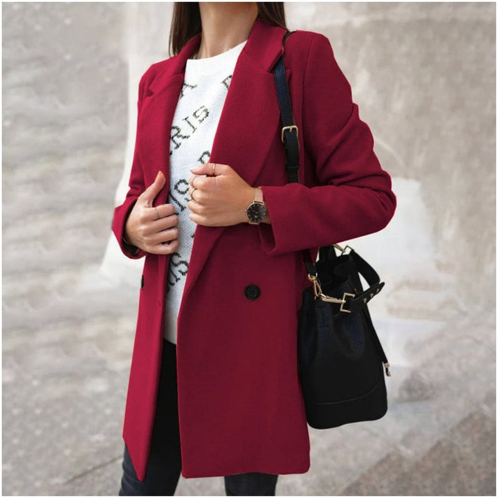 Robe élégante Femme Classique Cintrée Mélange Laine Longueur Genou