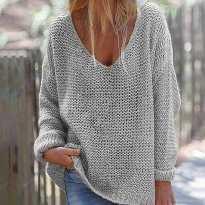 Pullovers douillets en maille pour femme, oversize et chauds