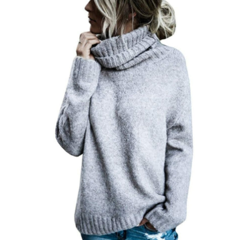 Pull à col roulé confortable en maille épaisse et douce