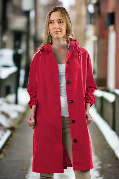 Imperméable long avec capuche