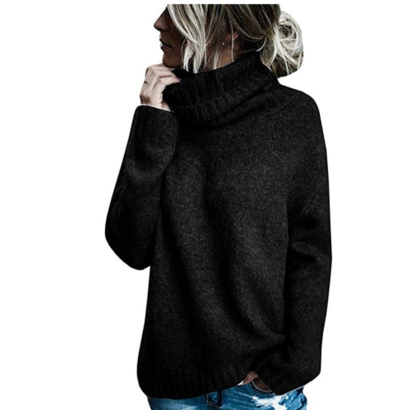 Pull à col roulé confortable en maille épaisse et douce