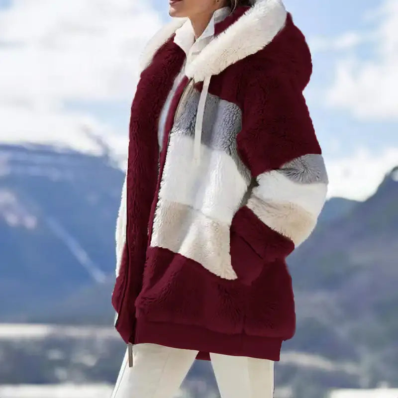 Veste en polaire douce avec capuche Sportif