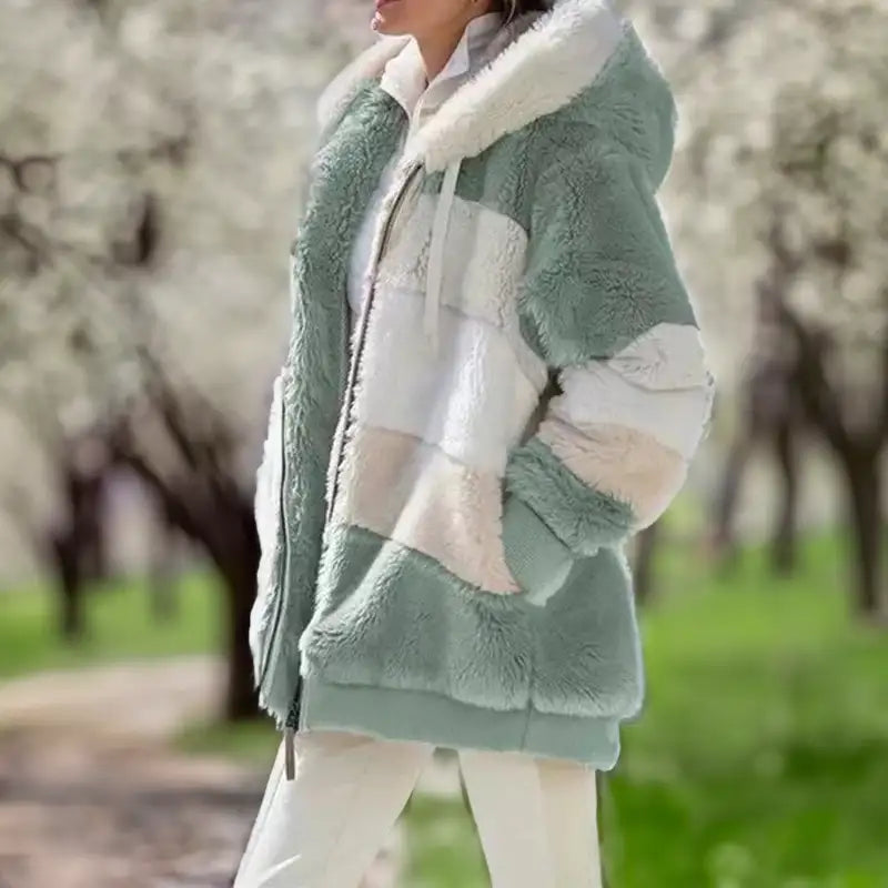 Veste en polaire douce avec capuche Sportif