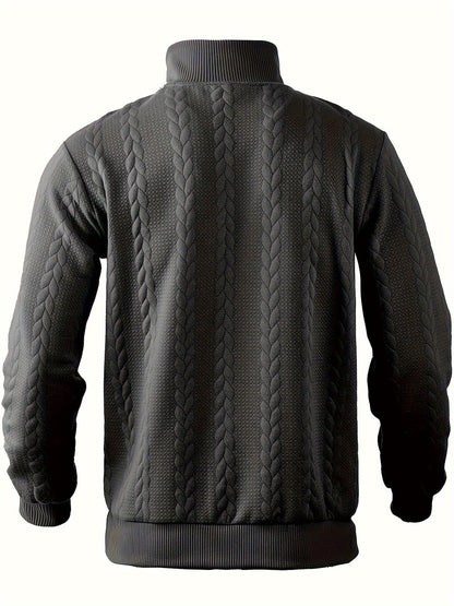 Stylisher Herren Pullover Reißverschluss Design - IdealeKleiden