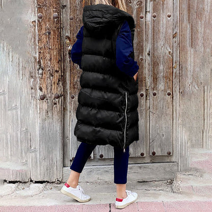 Manteau de femme classique Sans manches Taille moyenne Capuche