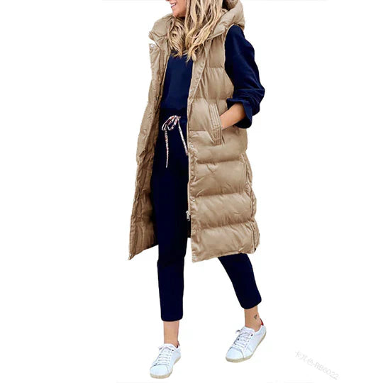 Manteau de femme classique Sans manches Taille moyenne Capuche