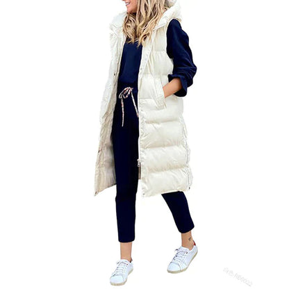 Manteau de femme classique Sans manches Taille moyenne Capuche