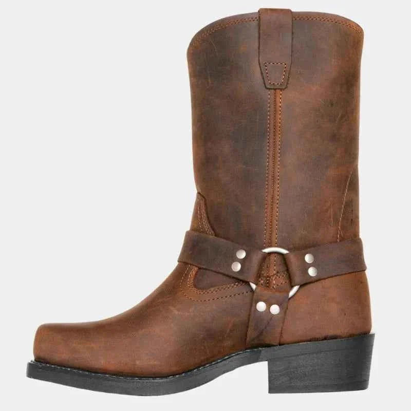 Bottes western chic en cuir pour femme