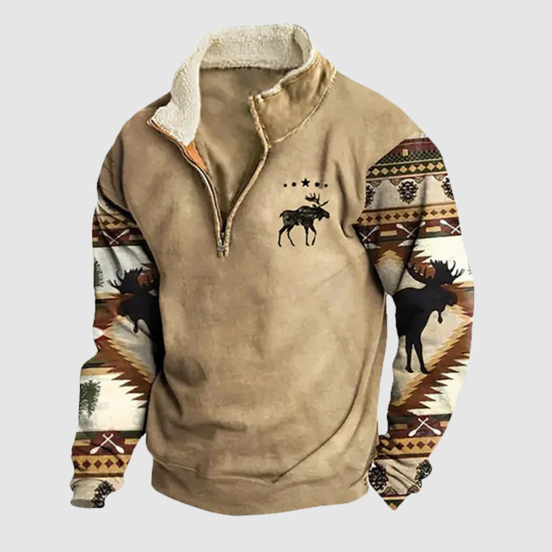 Herren Fleece Pullover Warm Reißverschluss Winterjacke - IdealeKleiden