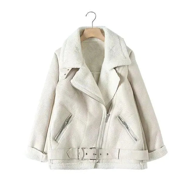 Blouson en cuir élégant pour femme style vintage