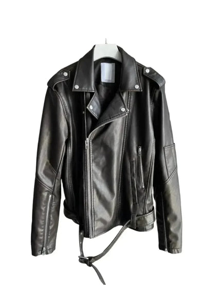 Blouson en cuir homme style motard rétro