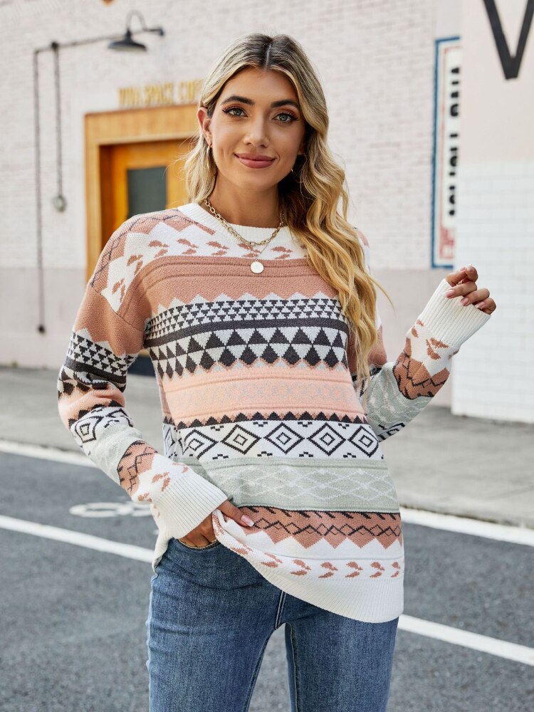 Pull élégant rétro pour femmes