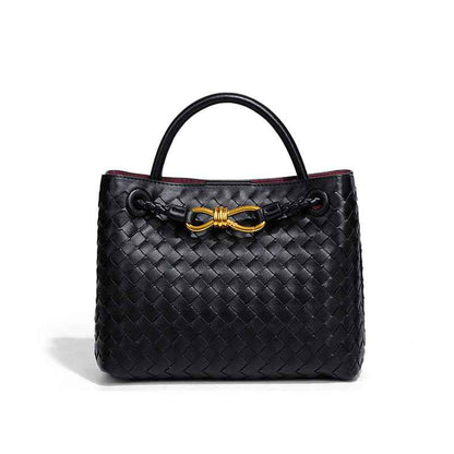 Panier tressé Élégant avec accents dorés