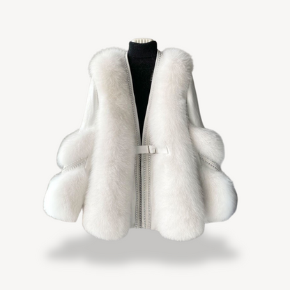Manteau en fausse fourrure long et élégant pour femme