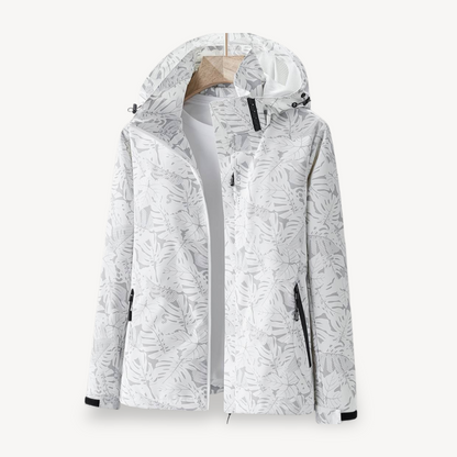 Veste de pluie imperméable femme motif feuilles