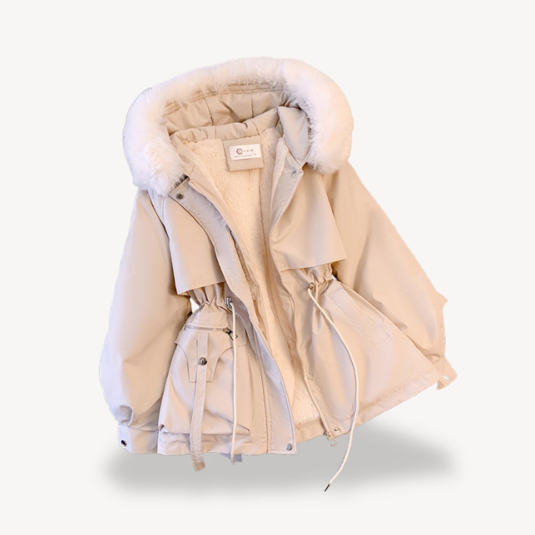 Manteau Parka d'hiver pour femme fourré fausse fourrure