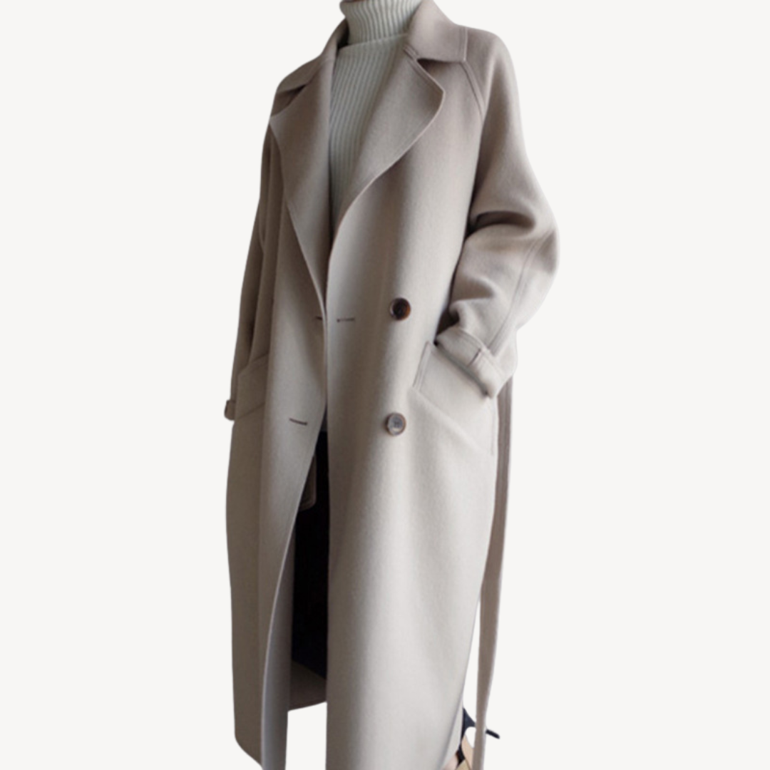 Manteau d'hiver femme en mélange de laine, double boutonnage