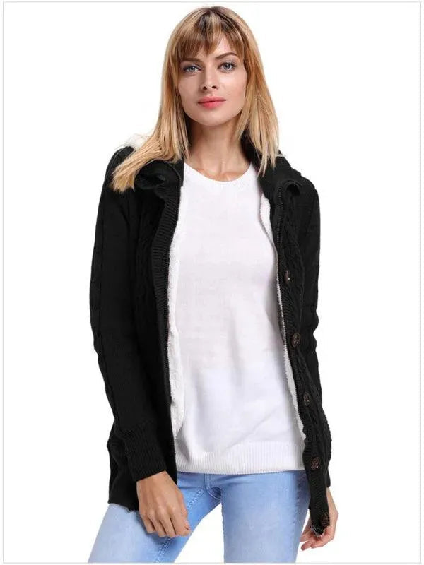 Cardigan confortable à capuche style décontracté