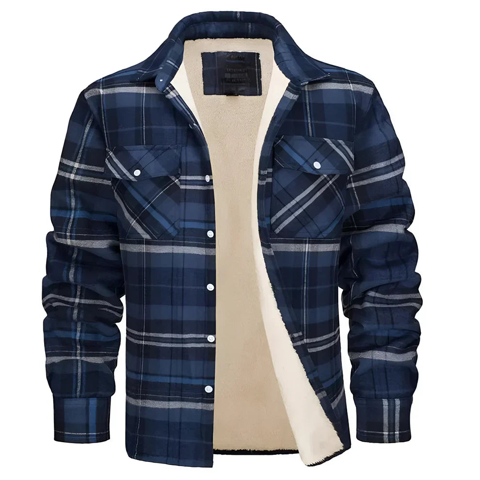Chemise Veste Flanelle Homme Carreaux Polaire Chaude