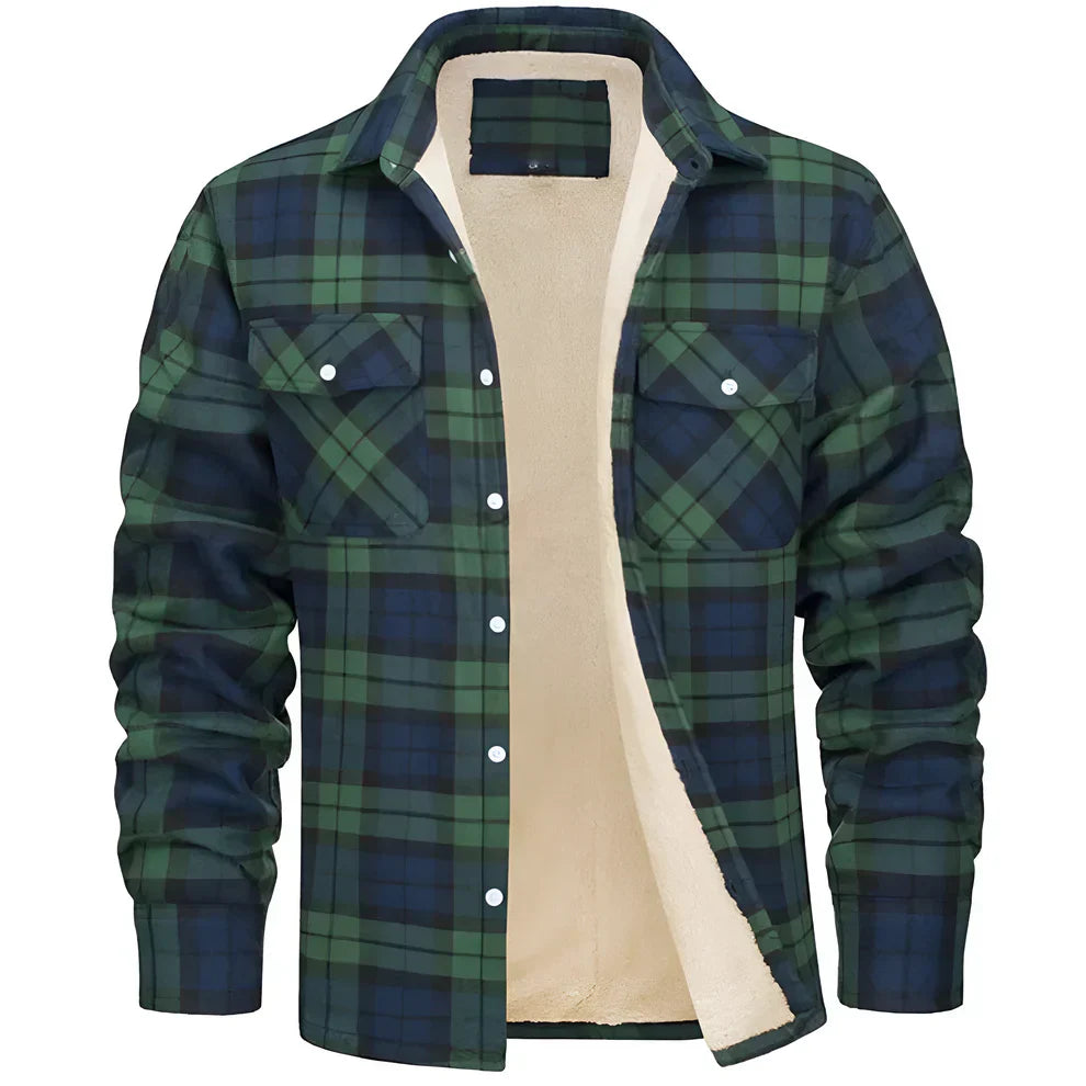 Chemise Veste Flanelle Homme Carreaux Polaire Chaude
