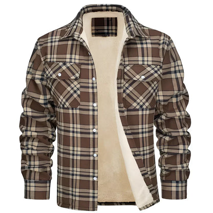 Chemise Veste Flanelle Homme Carreaux Polaire Chaude