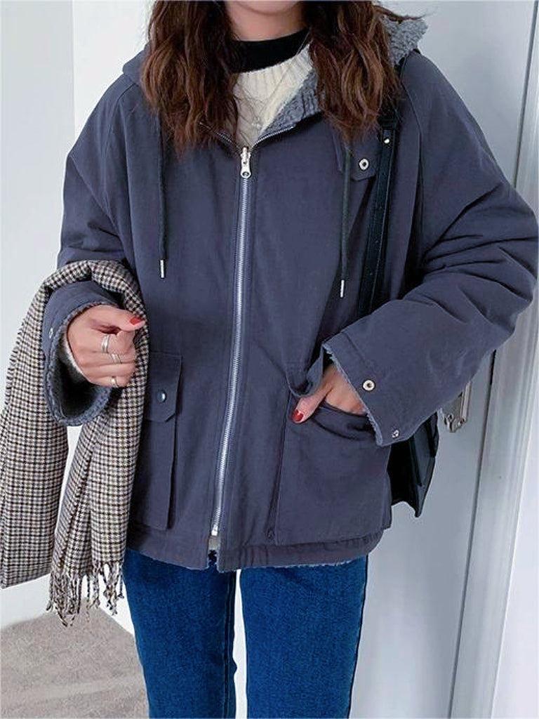 Veste polaire femme capuche oversize chaude