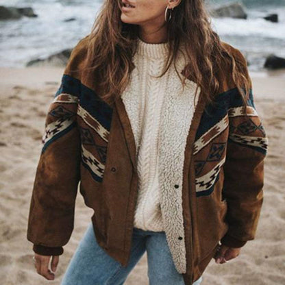 Manteau rétro en peluche chaud hiver