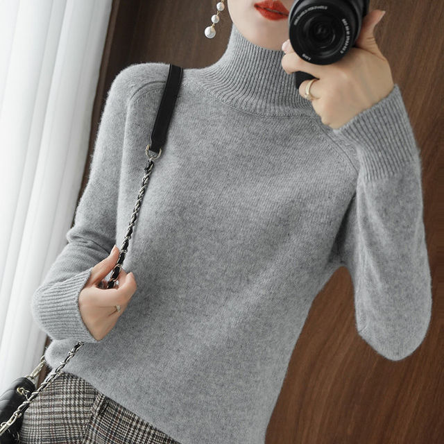 Pull col roulé femme chaud et confortable