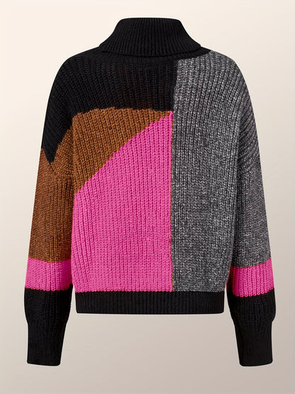 Pull-overs douillets pour femme, col roulé chaud